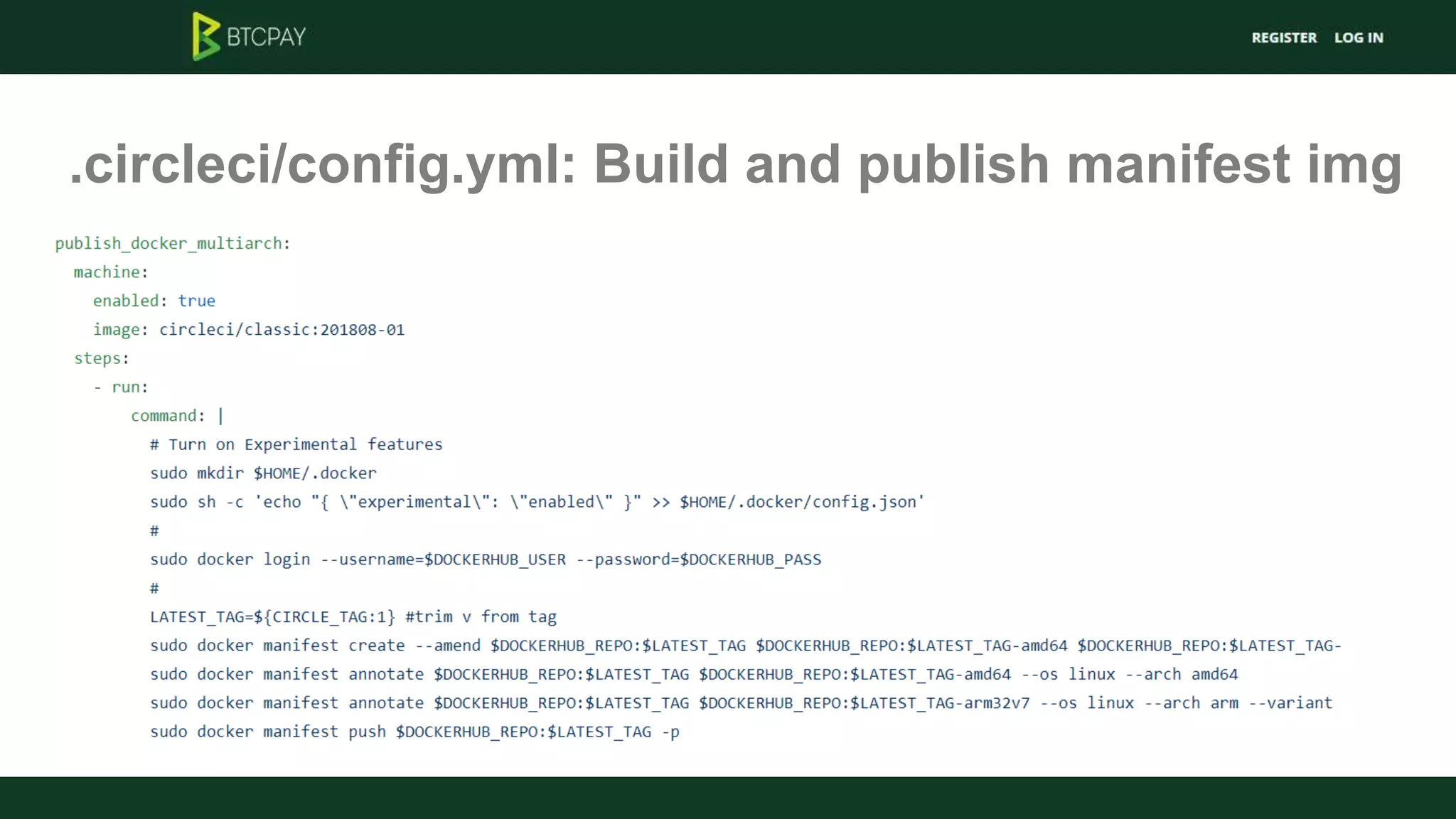 .circleci/config.yml: Build and publish manifest img
 