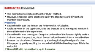 DETERMINATION OF BLEEDING TIME AND CLOTTING TIME.pptx