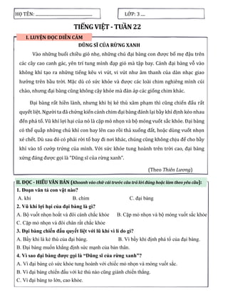 BTCT TV3 KẾT NỐI 35 tuần môn tiếng vietj lớp 3 | PDF