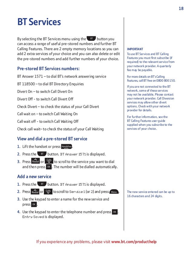 Bt decor 2500 user guide
