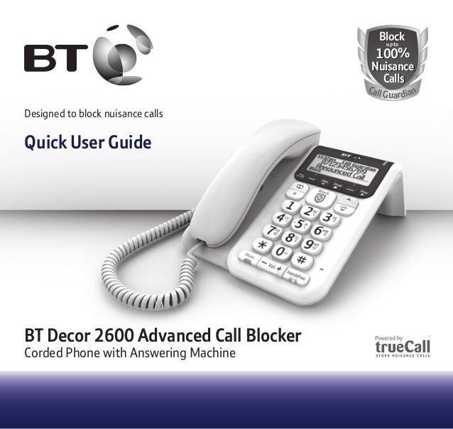 BT Decor 2600 Corded Phone Advanced Call Blocker