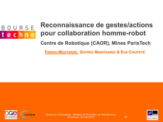 Reconnaissance de gestes/actions
pour collaboration homme-robot
Centre de Robotique (CAOR), Mines ParisTech
FABIEN MOUTARD...