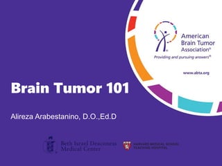 Brain Tumor 101
Alireza Arabestanino, D.O.,Ed.D
 