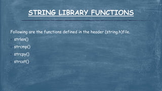 String Library Functions | PPT