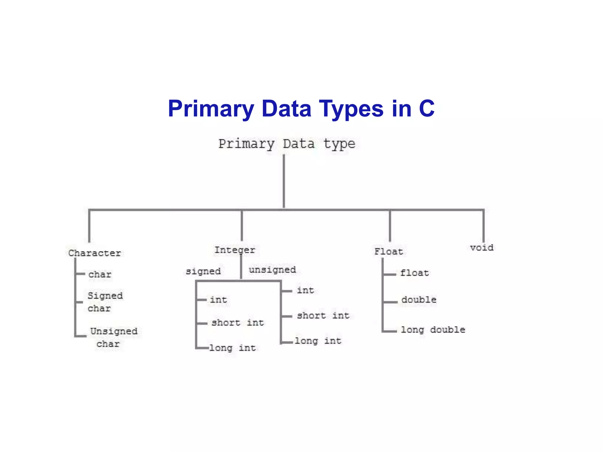 Primary Data Types in C 