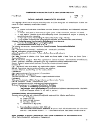 B Tech R-13 Regulation Syllabus of JNTUH 2013 | PDF
