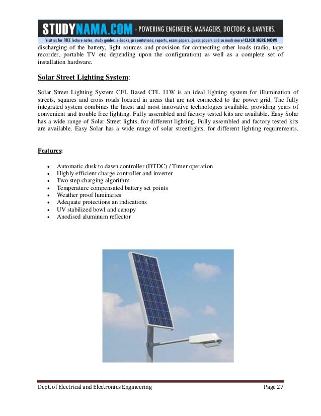 Btech Eee Major Project Report On Automatic Solar Tracking
