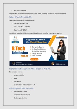 BTech in AI & ML Course Overview, Eligibility & Admission Process | PDF