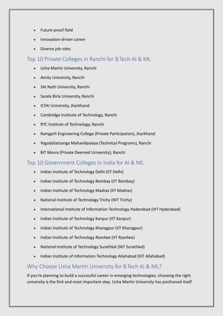 BTech in AI & ML Course Overview, Eligibility & Admission Process | PDF
