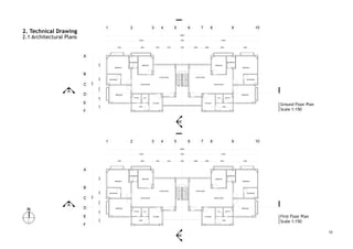 2.TechnicalDrawing
2.1ArchitecturalPlans
12
GroundFloorPlan
Scale1:150
FirstFloorPlan
Scale1:150
12
 