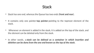 introduction to stack data stuctures linear | PPTX
