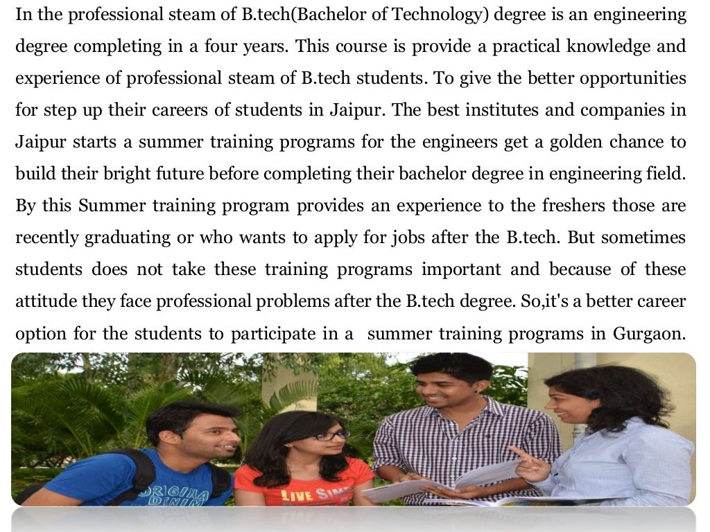 Btech Summer Internship in Gurgaon