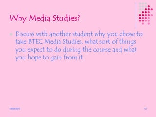 Which qualities do I need to be successful in this subject?An ability  to think and work independently Prepared to participate fully in lessons and contribute to discussionsPrepared to put time and effort into written work & developing your skills in this subjectWillingness to read widely to broaden your knowledge of the subjectTo be reliable in meeting deadlinesTo be responsible and reliable in a work place environment
