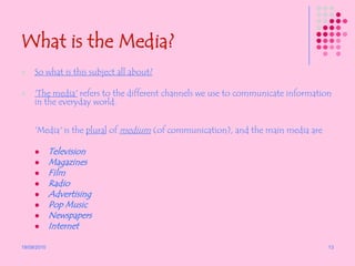 What can I do at home to help my understanding of the subject?Join your local library & read independently about the subjectBuy The Independent or The Guardian on Mondays and read their Media SectionCut out any newspaper/ magazine  articles that relate                        to what is happening in the Media e.g. censorship,                     violence on television, changing nature of reality                          showsJoin a video shop (preferably an independent one and                          not Blockbusters!) Think critically about the media that you consume – the front cover of your music magazine, the design of the CD cover you are listening to, the adverts you see on the way to school