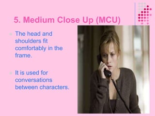 Shot SizeThere are eight main shot sizes.The definition of shot size depends on just what is the subject of the shot.Most definitions work on a human scale.They define they size of the shot according to how much of the human body can be fitted into the frame.