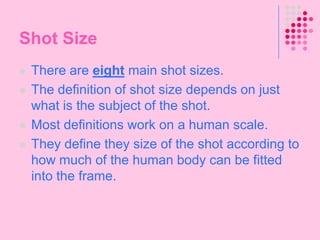 Types of LightingLOW KEY LIGHTING:Created by using only the key & back lightsProduces  sharp contrasts of light and dark areasDeep, distinct shadows/silhouettes are formedExample: Horror Films