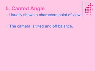 The FIVE basic camera angles