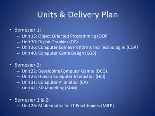 Computer Games Development & Design | PPTX