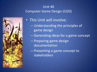 Computer Games Development & Design | PPTX