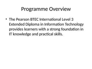 BTEC International Level 3 Extended Diploma in Information Technology ...