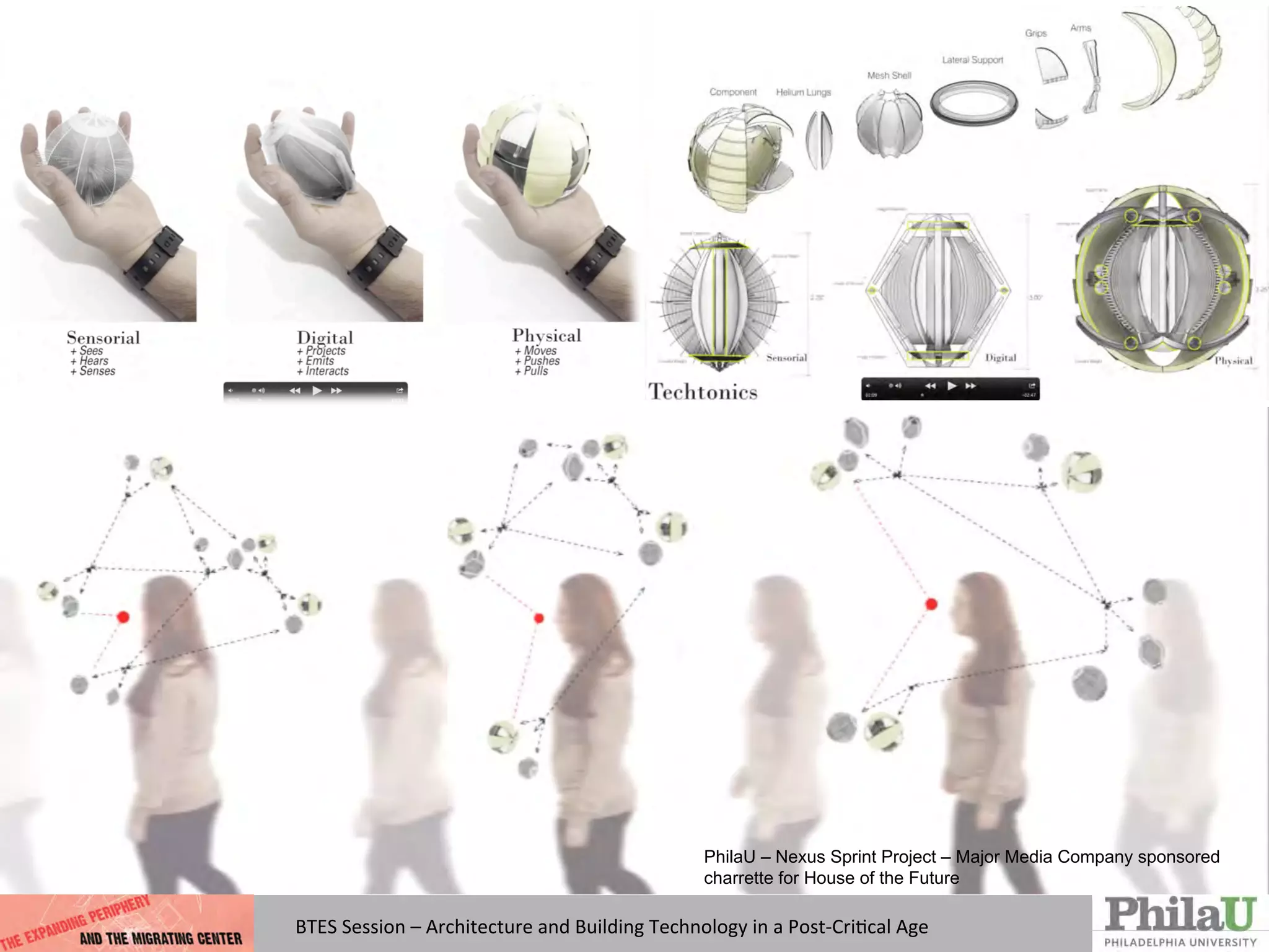 BTES	
  Session	
  –	
  Architecture	
  and	
  Building	
  Technology	
  in	
  a	
  Post-­‐CriQcal	
  Age	
  
PhilaU – Nexus Sprint Project – Major Media Company sponsored
charrette for House of the Future
 