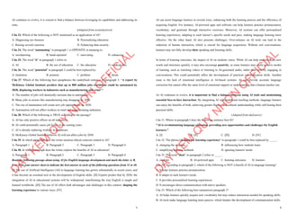 5
AI continues to evolve, it is crucial to find a balance between leveraging its capabilities and addressing its
risks.
(Adapted from economynews)
Câu 23. Which of the following is NOT mentioned as an application of AI?
A. Diagnosing eye diseases B. Personalizing education
C. Raising several concerns D. Enhancing data security
Câu 24. The word “automating” in paragraph 1 is OPPOSITE in meaning to:
A. mechanizing B. hand-operated C. innovating D. enhancing
Câu 25. The word “it” in paragraph 1 refers to:
A. AI B. the use of education C. the education D. medical data
Câu 26. The word “potential” in paragraph 2 could be best replaced by:
A. limitation B. promise C. problem D. threat
Câu 27. Which of the following best paraphrases the underlined sentence in paragraph 3: “A report by
McKinsey Global Institute predicts that up to 800 million jobs worldwide could be automated by
2030, displacing workers in industries such as manufacturing and retail”?
A. The number of jobs will drastically increase due to automation.
B. Many jobs in sectors like manufacturing may disappear by 2030.
C. The rise of automation will create new job opportunities by 2030.
D. Automation will not affect workers in retail and manufacturing industries.
Câu 28. Which of the following is TRUE according to the passage?
A. AI has only positive effects on all industries.
B. AI could potentially cause job losses in the coming years.
C. AI is already replacing workers in healthcare.
D. McKinsey Global Institute believes AI will not affect jobs by 2030.
Câu 29. In which paragraph does the writer mention ethical concerns related to AI?
A. Paragraph 1 B. Paragraph 2 C. Paragraph 3 D. Paragraph 4
Câu 30. In which paragraph does the writer explore the benefits of AI in education?
A. Paragraph 1 B. Paragraph 2 C. Paragraph 3 D. Paragraph 4
Read the following passage about using AI for English language development and mark the letter A, B,
C or D on your answer sheet to indicate the best answer to each of the following questions from 31 to 40.
[I] The use of Artificial Intelligence (AI) in language learning has grown substantially in recent years, and
it has become an essential tool in the development of English skills. [II] Experts predict that by 2030, the
integration of AI in educational systems will be widespread, transforming the way English is taught and
learned worldwide. [III] The use of AI offers both advantages and challenges in this context, shaping the
learning experience in various ways. [IV]
D
Ạ
Y
K
È
M
Q
U
Y
N
H
Ơ
N
O
F
F
I
C
I
A
L
6
AI can assist language learners in several ways, enhancing both the learning process and the efficiency of
acquiring English. For instance, AI-powered apps and software can help learners practice pronunciation,
vocabulary, and grammar through interactive exercises. Moreover, AI systems can offer personalized
learning experiences, adapting to each learner’s specific needs and pace, making language learning more
effective. On the other hand, AI also presents challenges. Over-reliance on AI tools can lead to the
reduction of human interaction, which is crucial for language acquisition. Without real conversations,
learners may not fully develop their speaking and listening skills.
In terms of learning outcomes, the impact of AI on students varies. While AI can help students learn new
words and structures quickly, it may also encourage passivity, as some learners may prefer passive modes
of learning, such as watching videos or listening to AI-generated audio, rather than actively engaging in
conversations. This could potentially affect the development of practical communication skills. Another
issue is the lack of emotional intelligence in AI-based systems. AI can provide accurate language
correction but cannot offer the same level of emotional support or understanding that a human teacher can.
As AI continues to evolve, it is important to find a balance between using AI tools and maintaining
essential face-to-face interaction. By integrating AI with traditional teaching methods, language learners
can enjoy the benefits of both, achieving greater fluency and cultural understanding while still honing their
practical skills.
. (Adapted from dailynews)
Câu 31. Where in paragraph I does the following sentence best fit?
"AI is revolutionizing language education, providing new opportunities and challenges for English
learners."
A. [I] B. [II] C. [III] D. [IV]
Câu 32. The phrase "shaping the learning experience" in paragraph 1 could be best replaced by _____.
A. changing the structure B. influencing how students learn
C. simplifying learning methods D. ignoring learners' needs
Câu 33. The word "their" in paragraph 2 refers to _____.
A. students B. AI-powered apps C. learning outcomes D. learners
Câu 34. According to paragraph 2, which of the following is NOT a benefit of AI in language learning?
A. It helps learners practice pronunciation.
B. It adapts to each learner's needs.
C. It provides personalized learning experiences.
D. It encourages direct communication with native speakers.
Câu 35. Which of the following best summarises paragraph 3?
A. AI helps learners quickly acquire new vocabulary but may reduce interaction needed for speaking skills.
B. AI tools make language learning more passive, which hinders the development of communication skills.
D
Ạ
Y
K
È
M
Q
U
Y
N
H
Ơ
N
O
F
F
I
C
I
A
L
 
