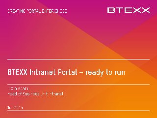 btexx intranet portal ready to run - Das Out of the box Intranet