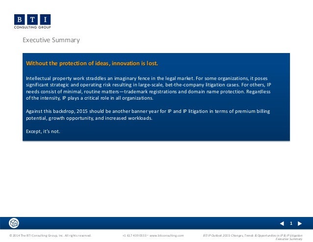 Bti Intellectual Property Outlook 2015 Executive Summary
