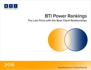 ©2016 The BTI Consulting Group, Inc. All rights reserved. +1 617 439 0333  www.bticonsulting.com BTI Power Rankings 2016 – Executive Summary Page 0
 