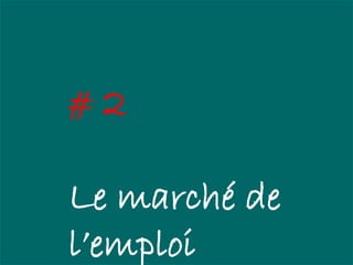 #2

Le marché de
l’emploi
 