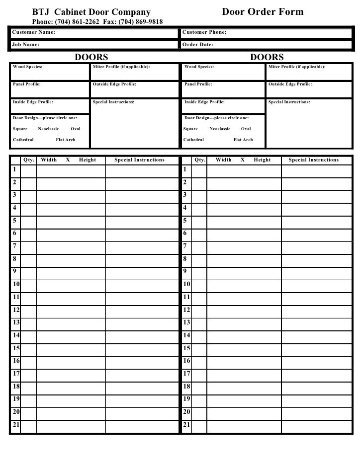 Btj Order Form