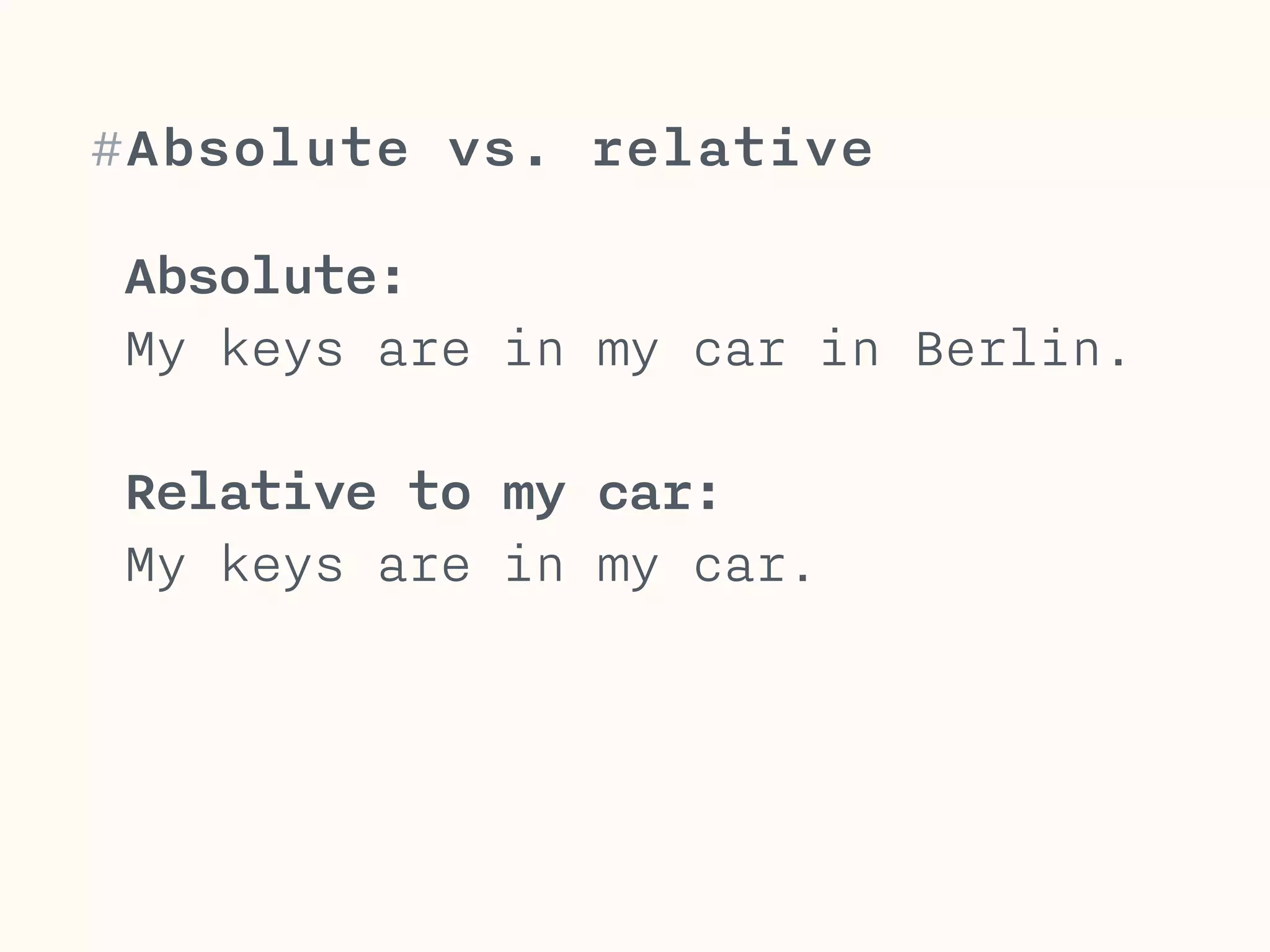 #Path
Absolute vs. relative
 