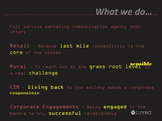 What we do…
 