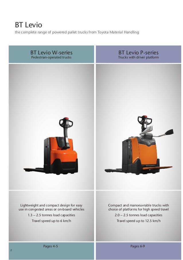 BT Levio The Complete Powered Pallet Trucks Solution