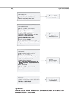 Capítulo Veintidós356
Figura 22-1
Evaluación de riesgo para terapia anti-VIH después de exposición a
sangre y fluidos corporales.
 