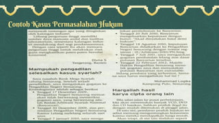 Contoh Kasus Permasalahan Hukum
 