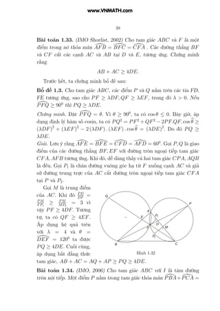 www.VNMATH.com


                                  39

Bài toán 1.33. (IMO Shorlist, 2002) Cho tam giác ABC và F là một
đi...