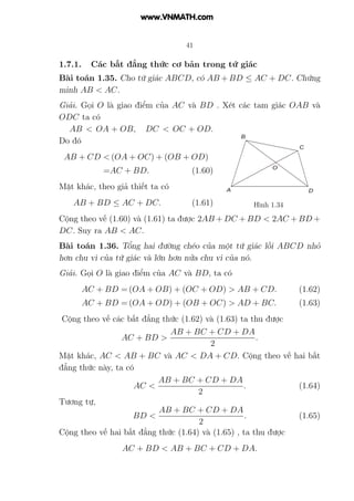 www.VNMATH.com


                                 41

1.7.1.     Các bất đẳng thức cơ bản trong tứ giác
Bài toán 1.35. Cho...