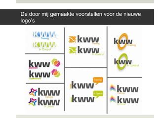 De door mij gemaakte voorstellen voor de nieuwe
logo’s
 