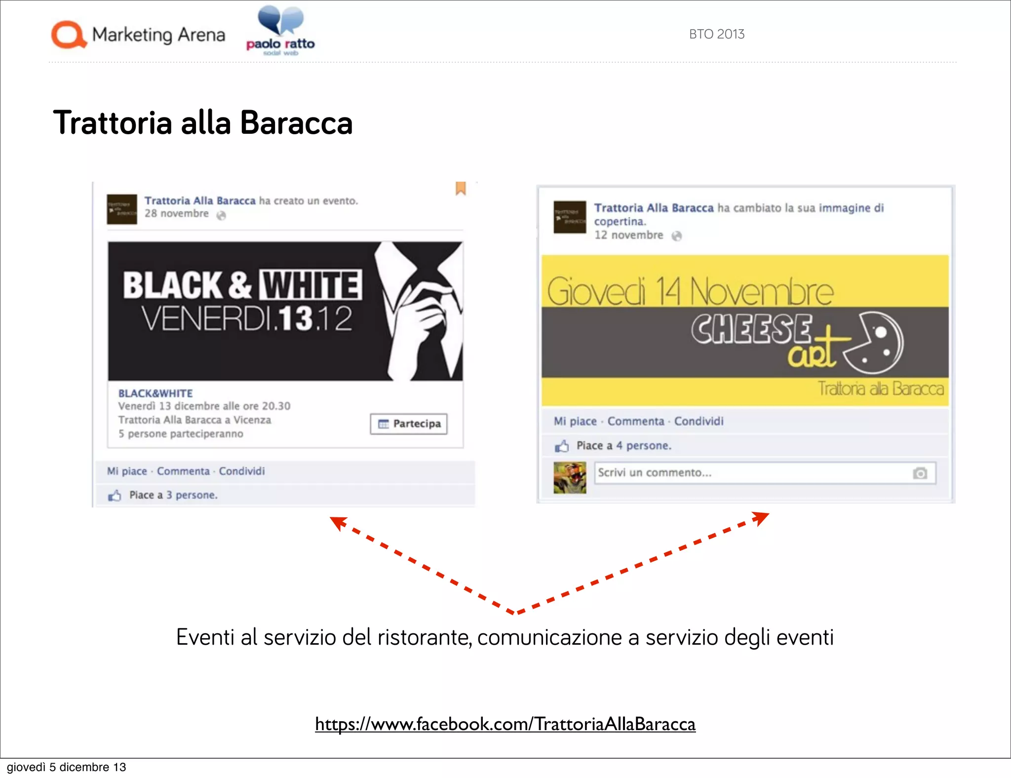 BTO 2013

Trattoria alla Baracca

Eventi al servizio del ristorante, comunicazione a servizio degli eventi

https://www.facebook.com/TrattoriaAllaBaracca
giovedì 5 dicembre 13

 