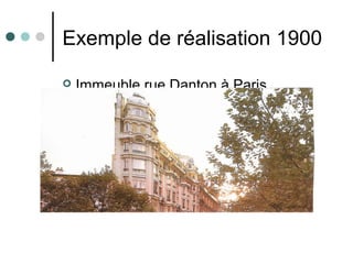 Exemple de réalisation 1900
 Immeuble rue Danton à Paris
 