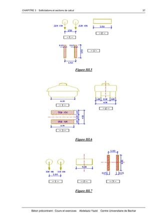 CHAPITRE 3 : Sollicitations et sections de calcul
Béton précontraint : Cours et exercices Abdelaziz Yazid Centre Universitaire de Bechar
37
Figure III.5
Figure III.6
Figure III.7
 