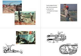 Pourle pomage du béton
Max taille des granulats:
Le plus petit de:
≤ 1/3 diametre de tuyaux
≤ 40 mm
 