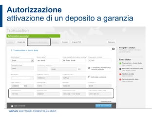 Autorizzazione
attivazione di un deposito a garanzia




AIRPLUS. WHAT TRAVEL PAYMENT IS ALL ABOUT.
 