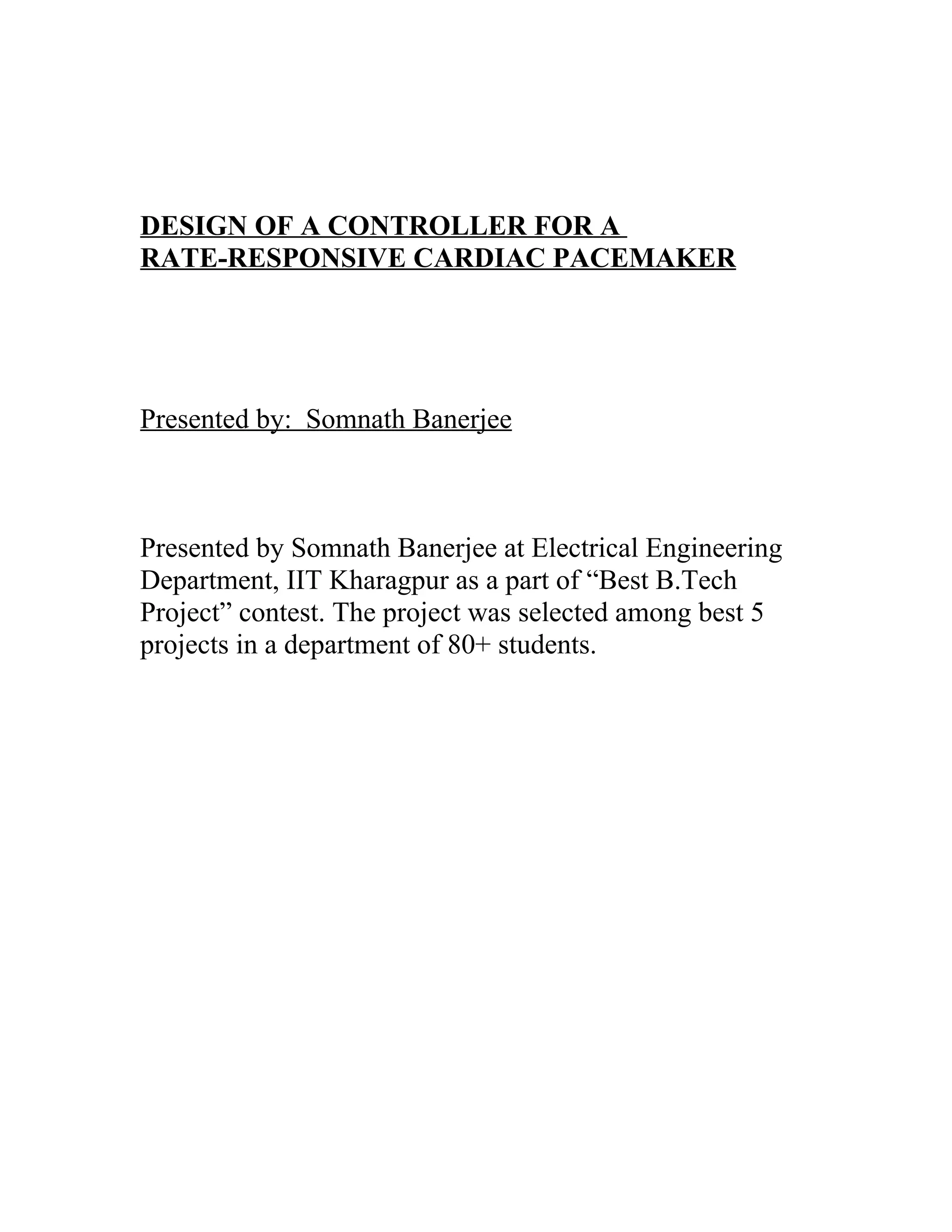 Rate-Responsive Pacemaker