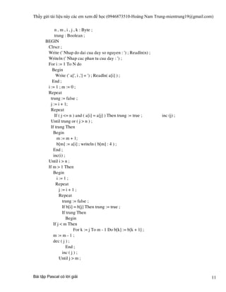 Bài tập pascal | PDF