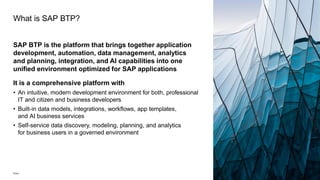 SAP Business Technology Platform Overview | PDF