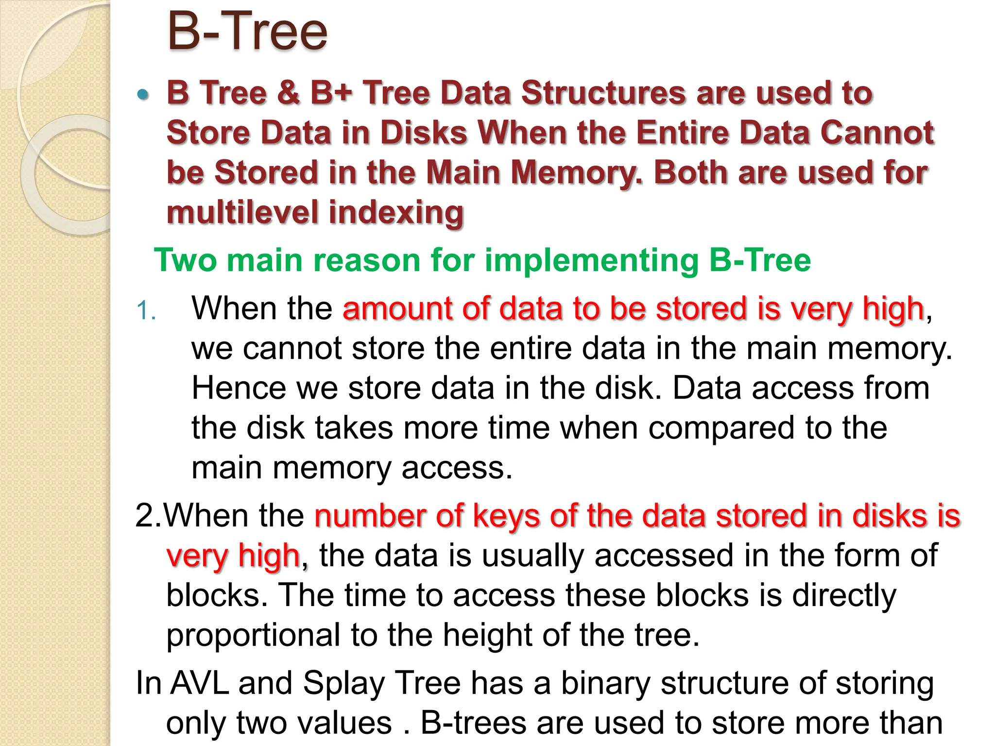 Data structures trees - B Tree & B+Tree.pptx