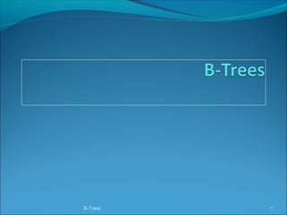 B-Trees   1
 
