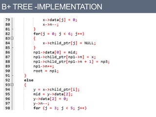 B+ TREE -IMPLEMENTATION
 